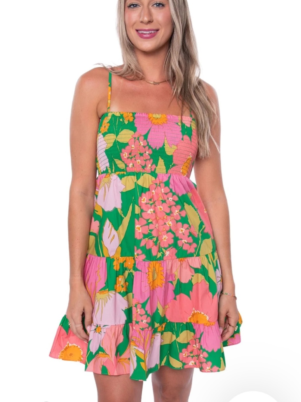 Flora Bea NYC Bryssa FloralCotton Mini Dress Medium